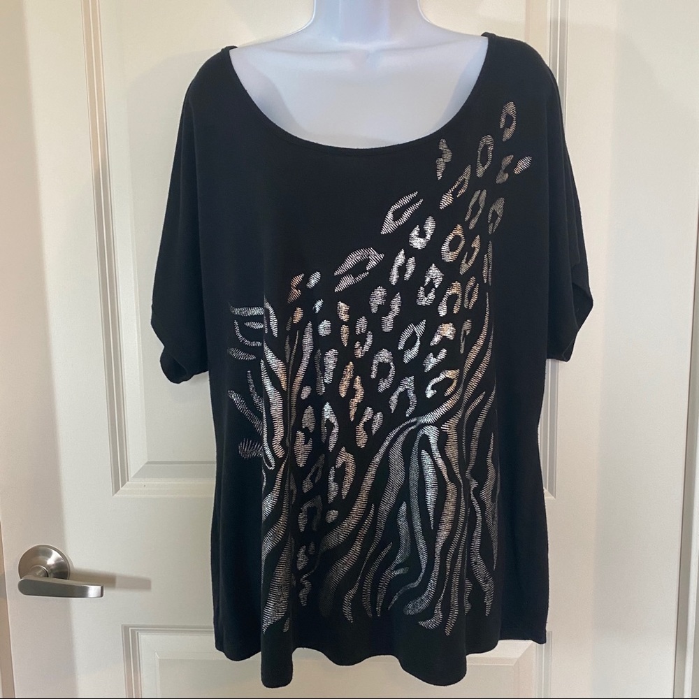 Torrid Metallic Animal Print CrissCross Back sz 2